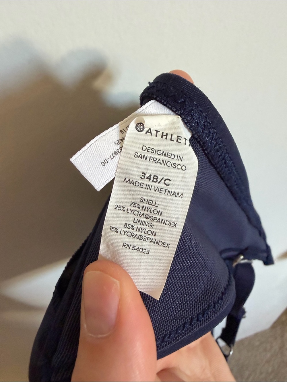 Athleta Navy Blue Plunge Underwire Padded Bikini Top Swimsuit size 34B/C EUC - Picture 6 of 7
